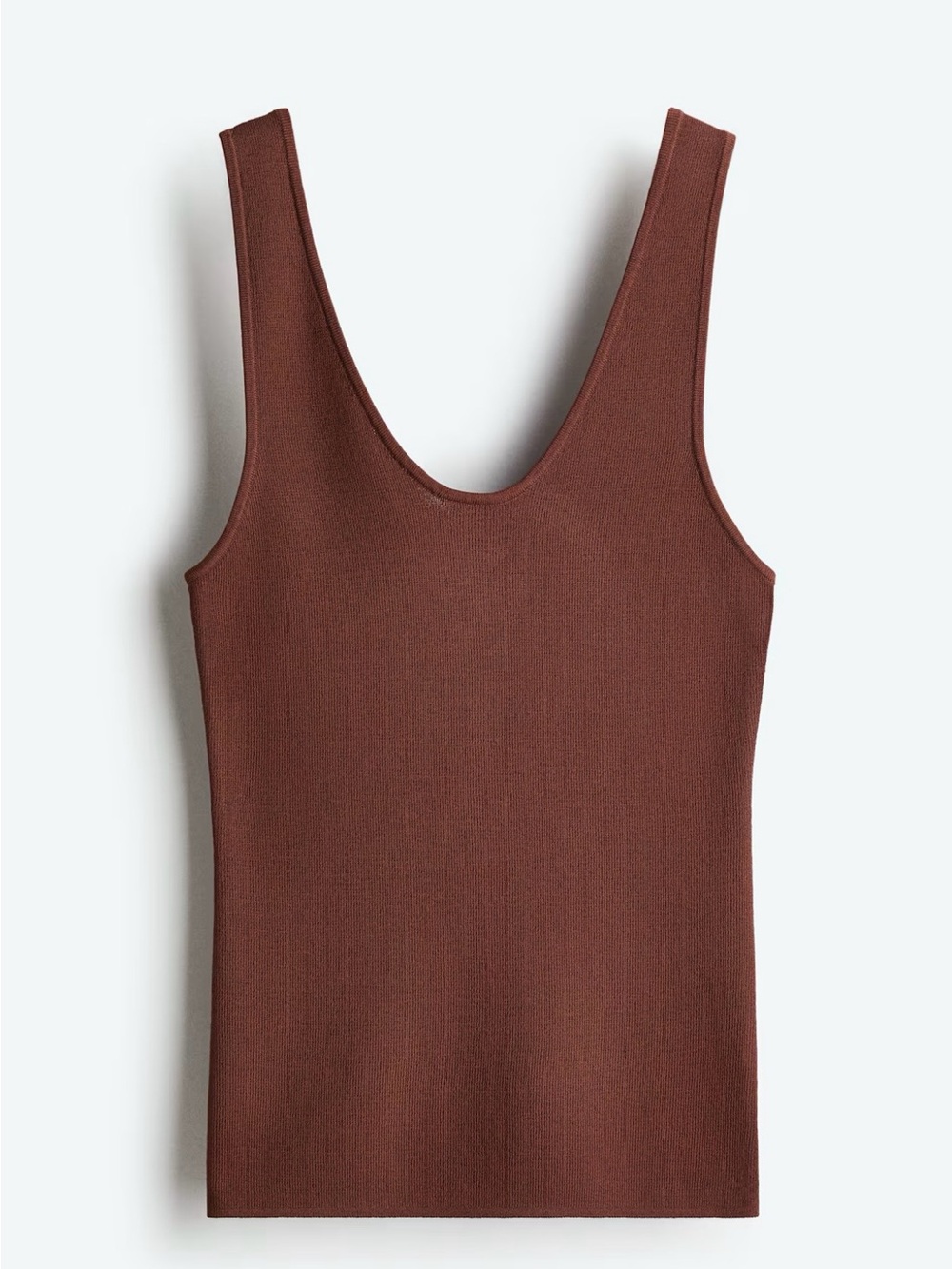 H&M Scoop Neck Ribbed Tank Top - Brown